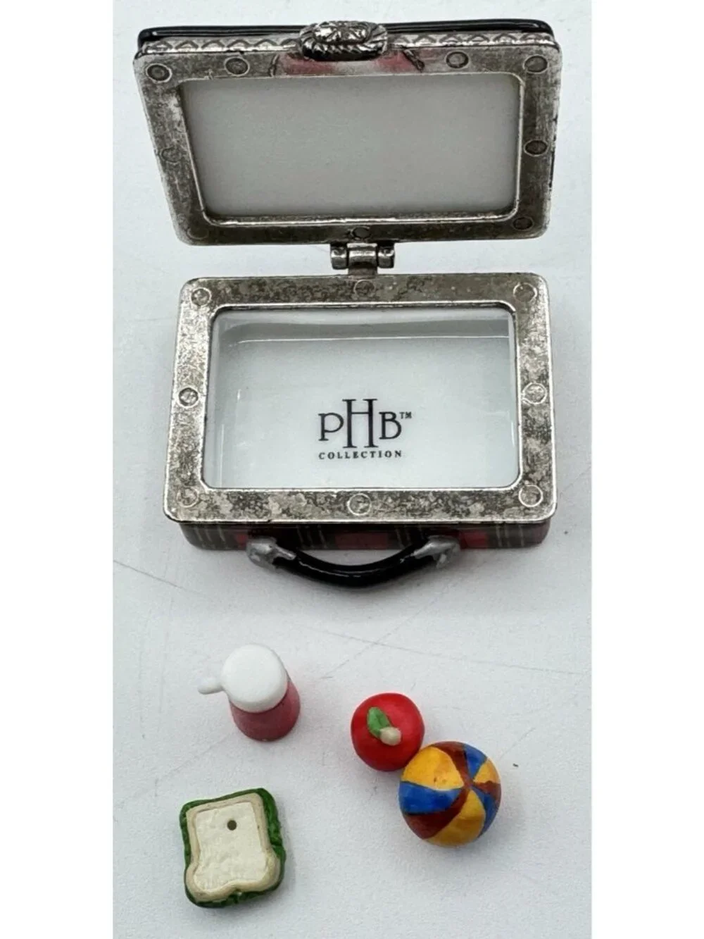 PHB Collection Red Plaid Suitcase Style Hinged Trinket Midwest Of Cannon Falls